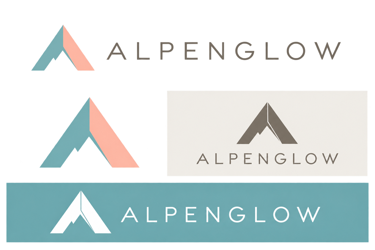 Alpenglow Skincare Launch master logo and icon system