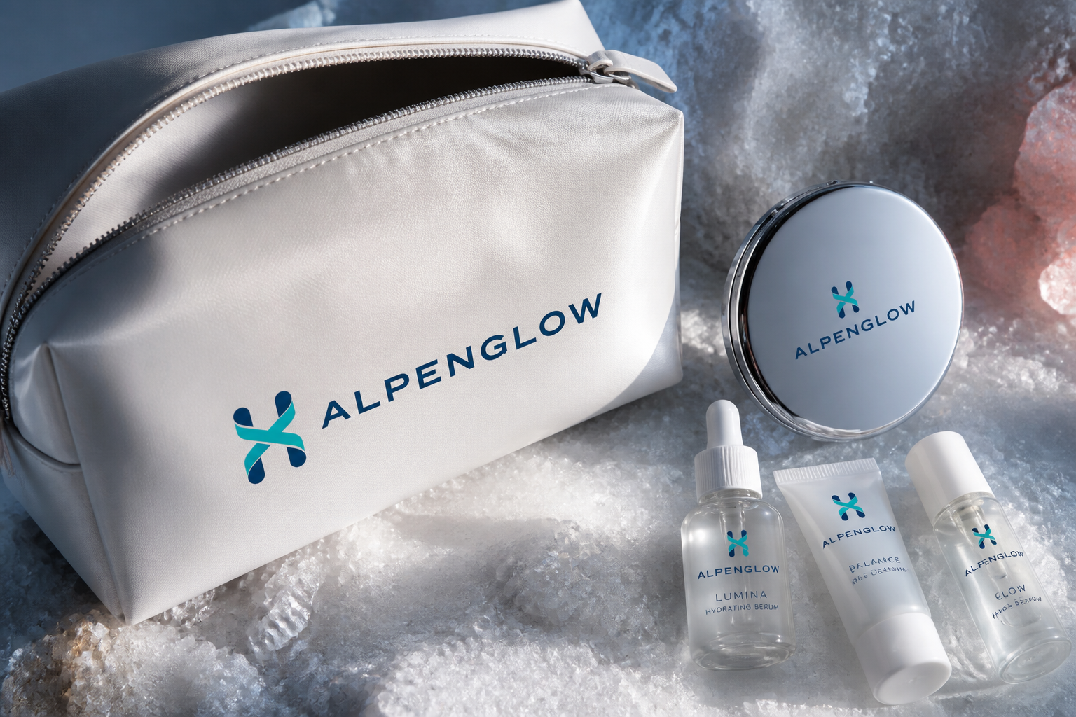 Alpenglow Skincare Launch — Travel and sample-kit applications.