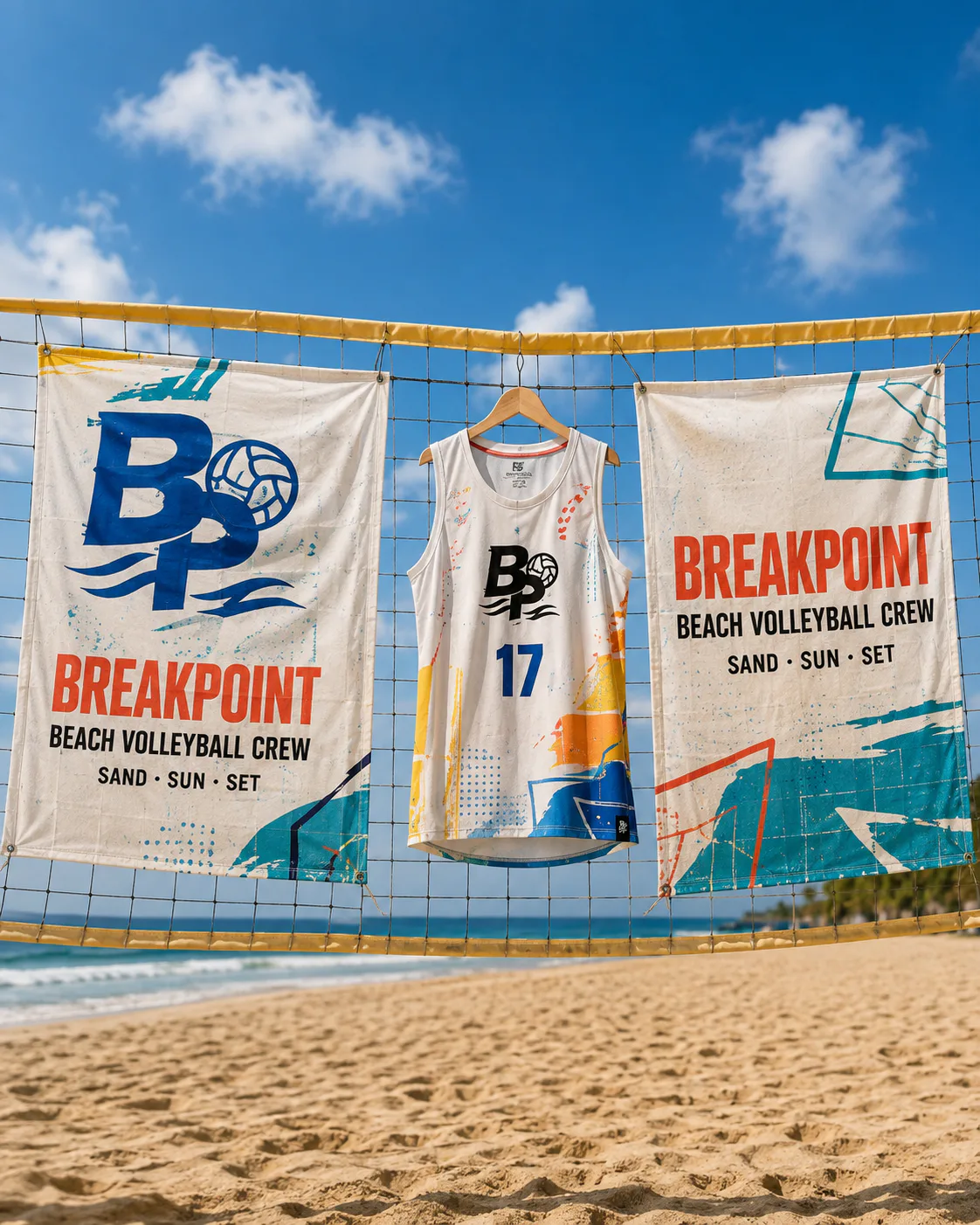 Breakpoint Beach Volleyball Crew — Volleyball-net graphic wall