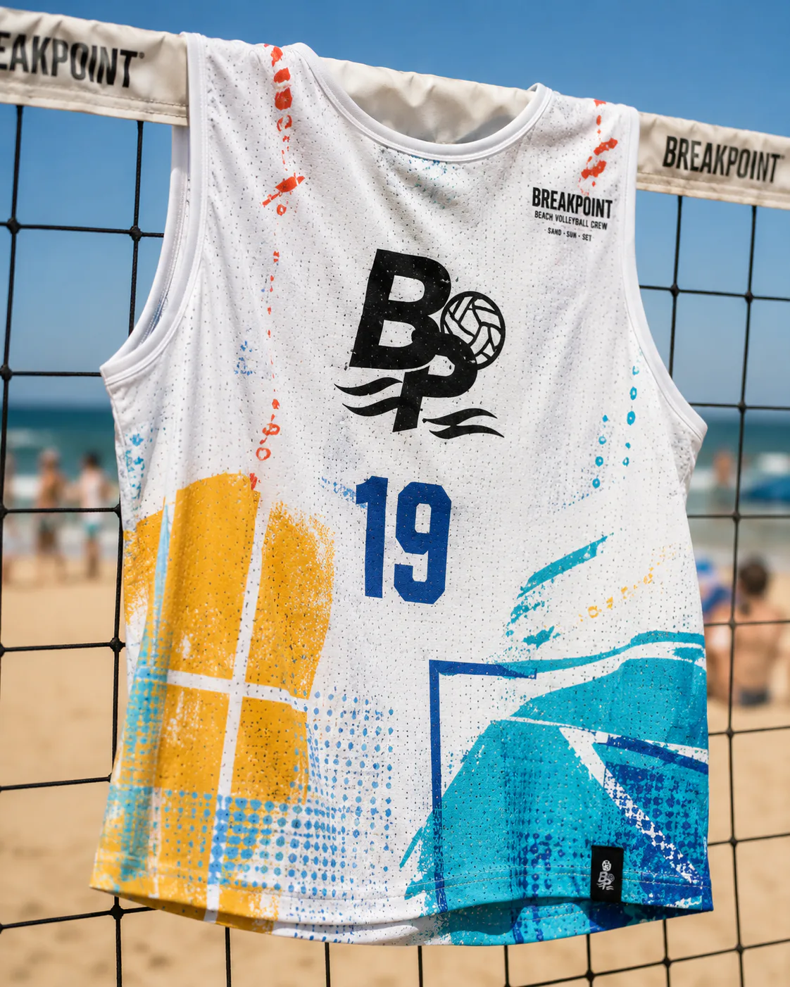 Breakpoint Beach Volleyball Crew — Jersey draped over net
