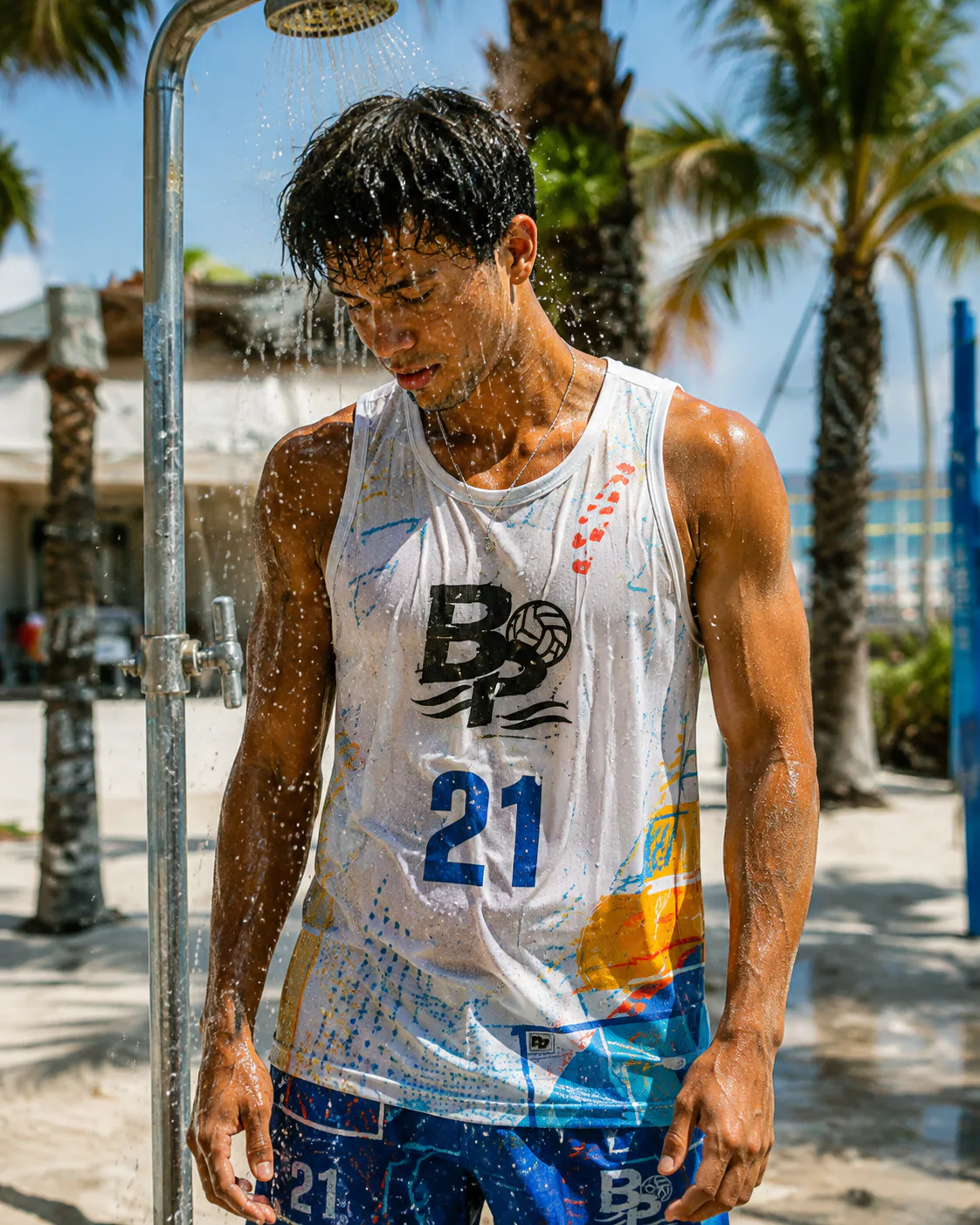 Breakpoint Beach Volleyball Crew — Beach-shower portrait