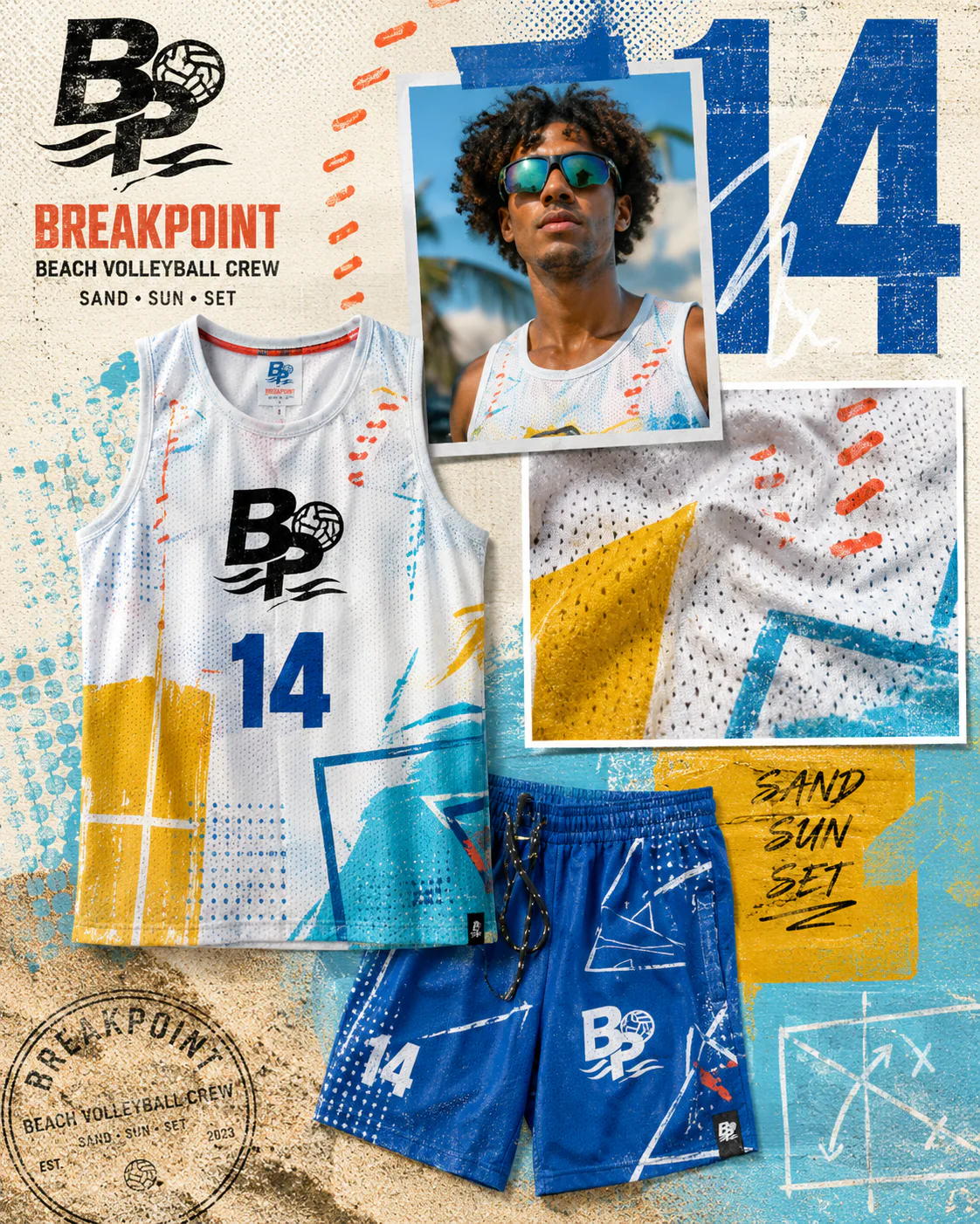 Breakpoint Beach Volleyball Crew — Cutout-collage campaign
