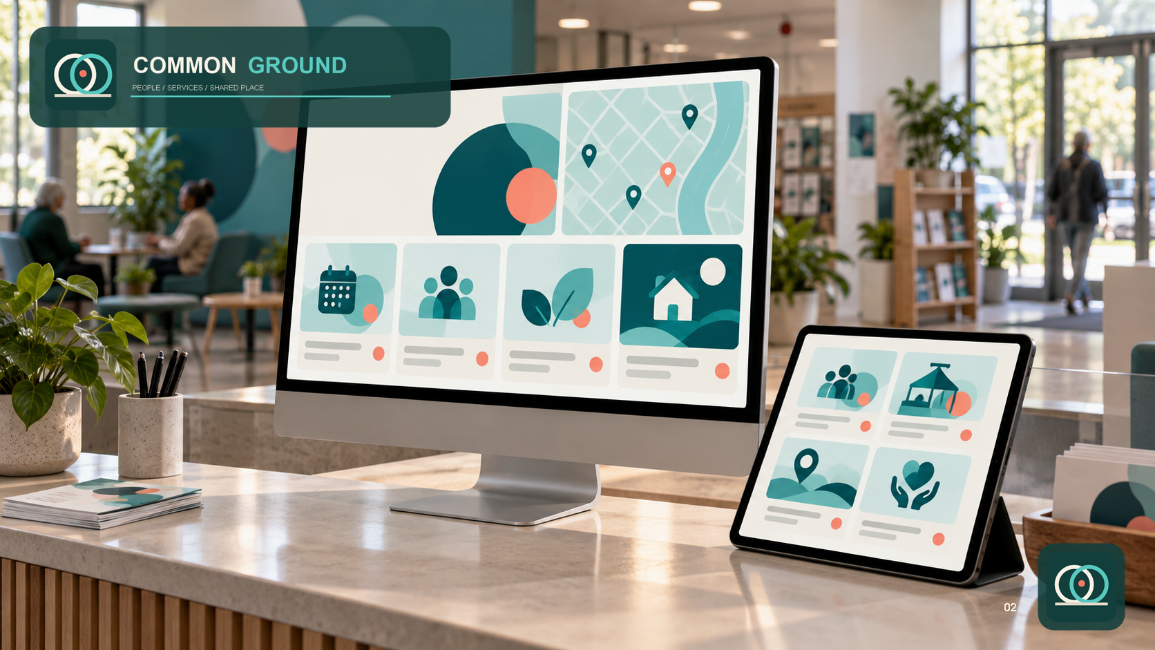Common Ground Digital Brand — Accessible events and services platform across desktop and tablet.