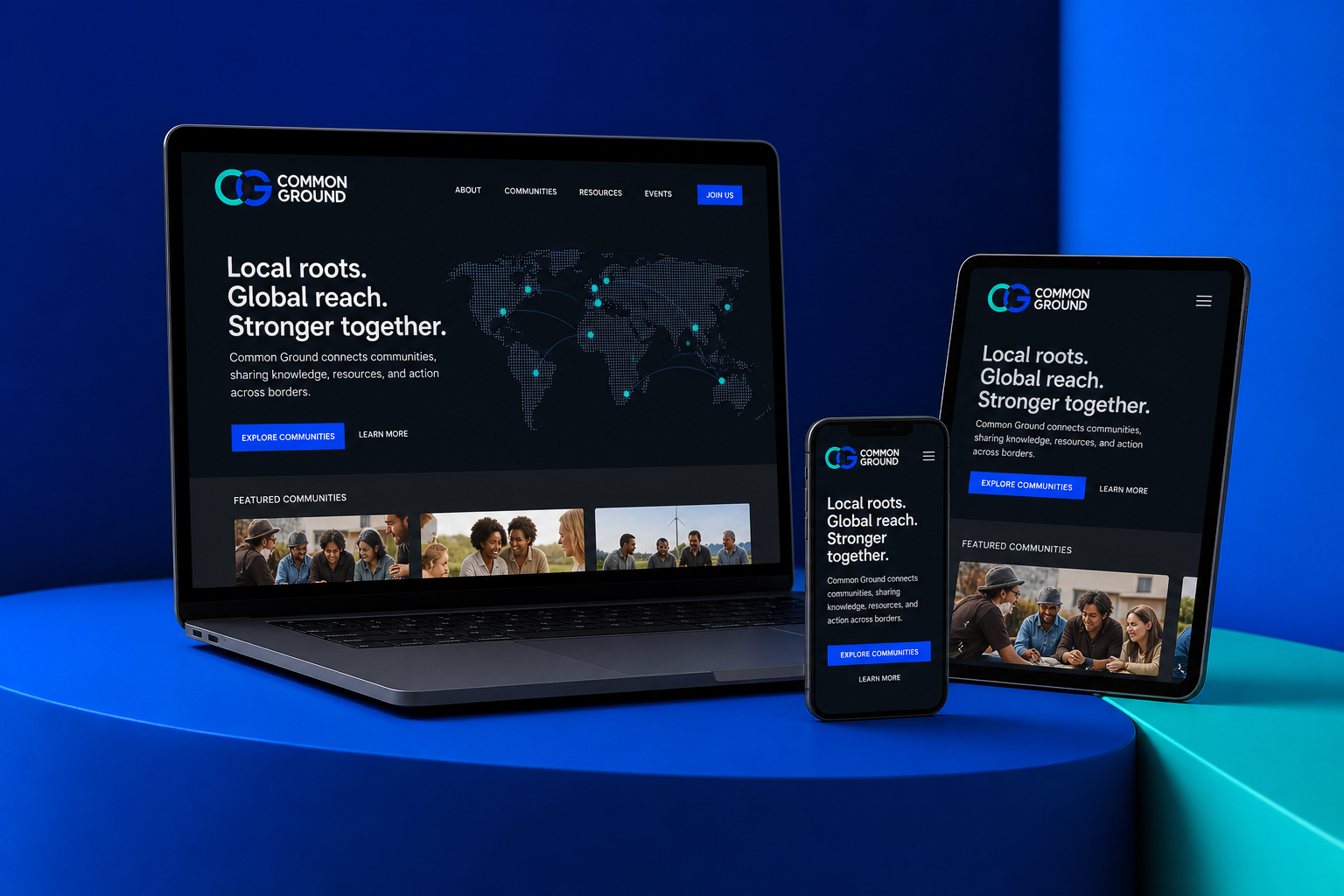 Common Ground Digital Brand — Responsive community platform.
