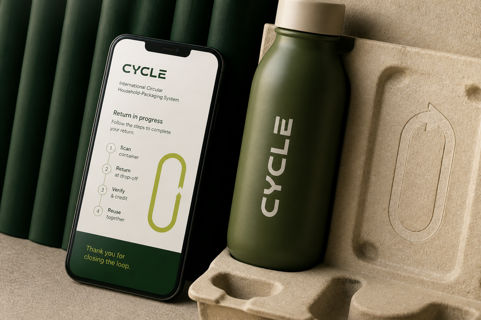 Cycle Circular Packaging — Container-return mobile flow.