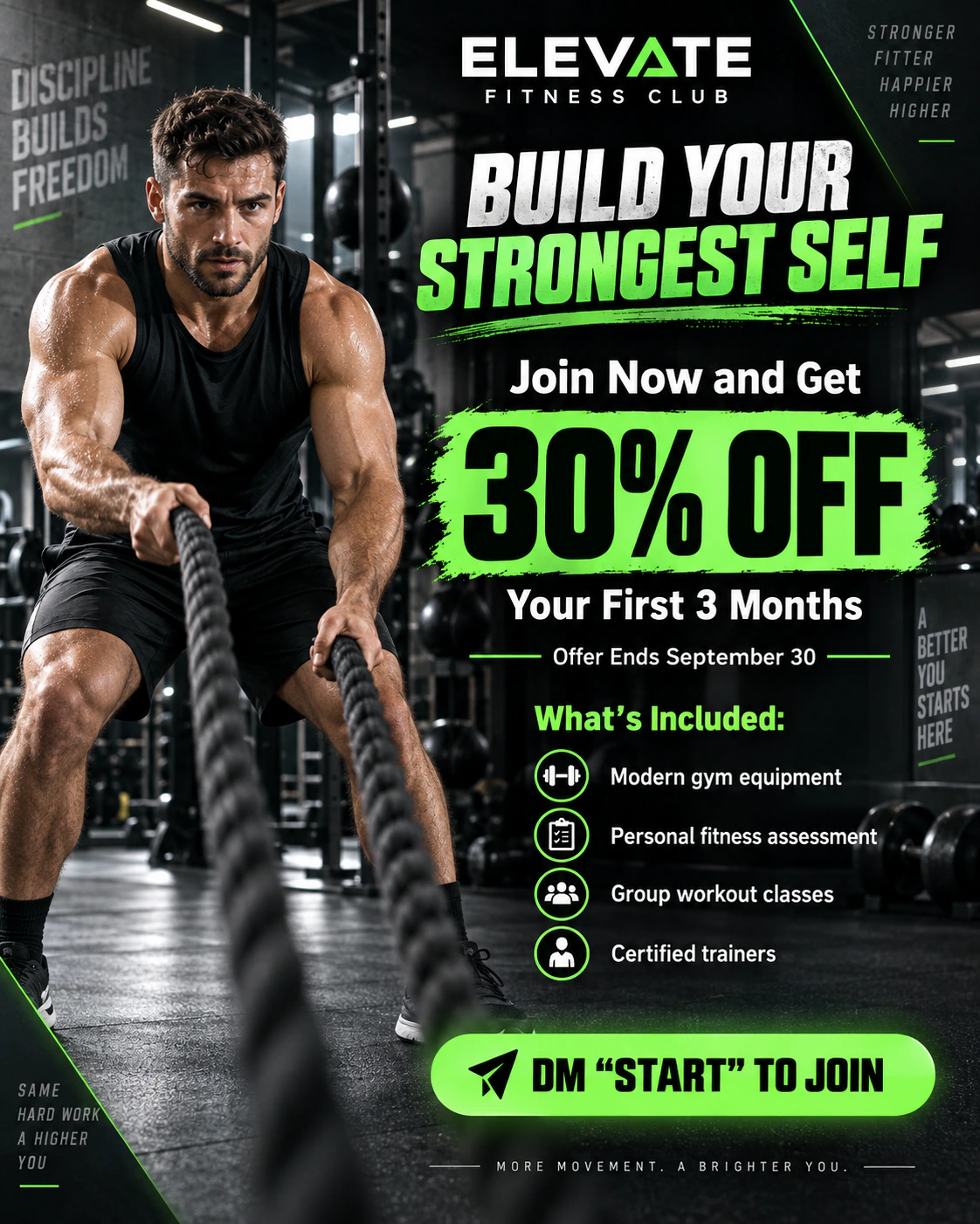 Elevate Fitness gym membership discount social advertisement
