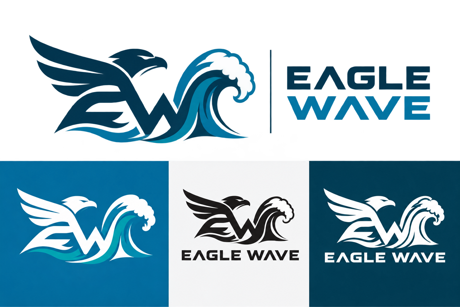 Eagle Wave Logo Design master logo and icon system