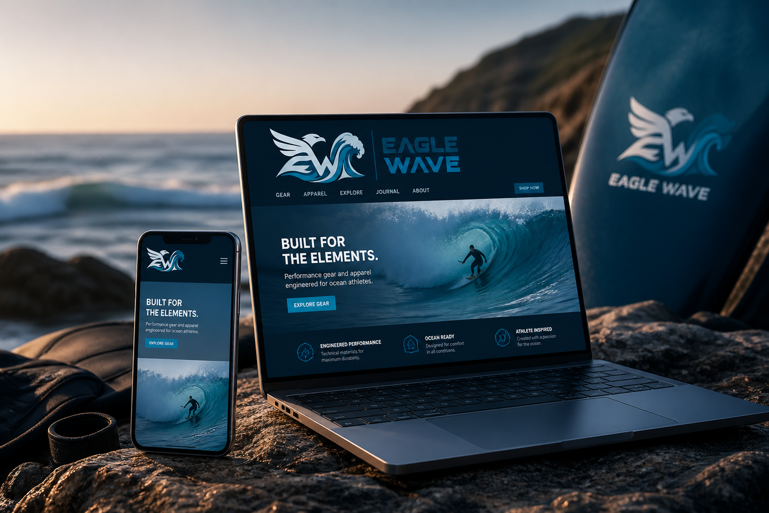 Eagle Wave Logo Design — Responsive digital experience.