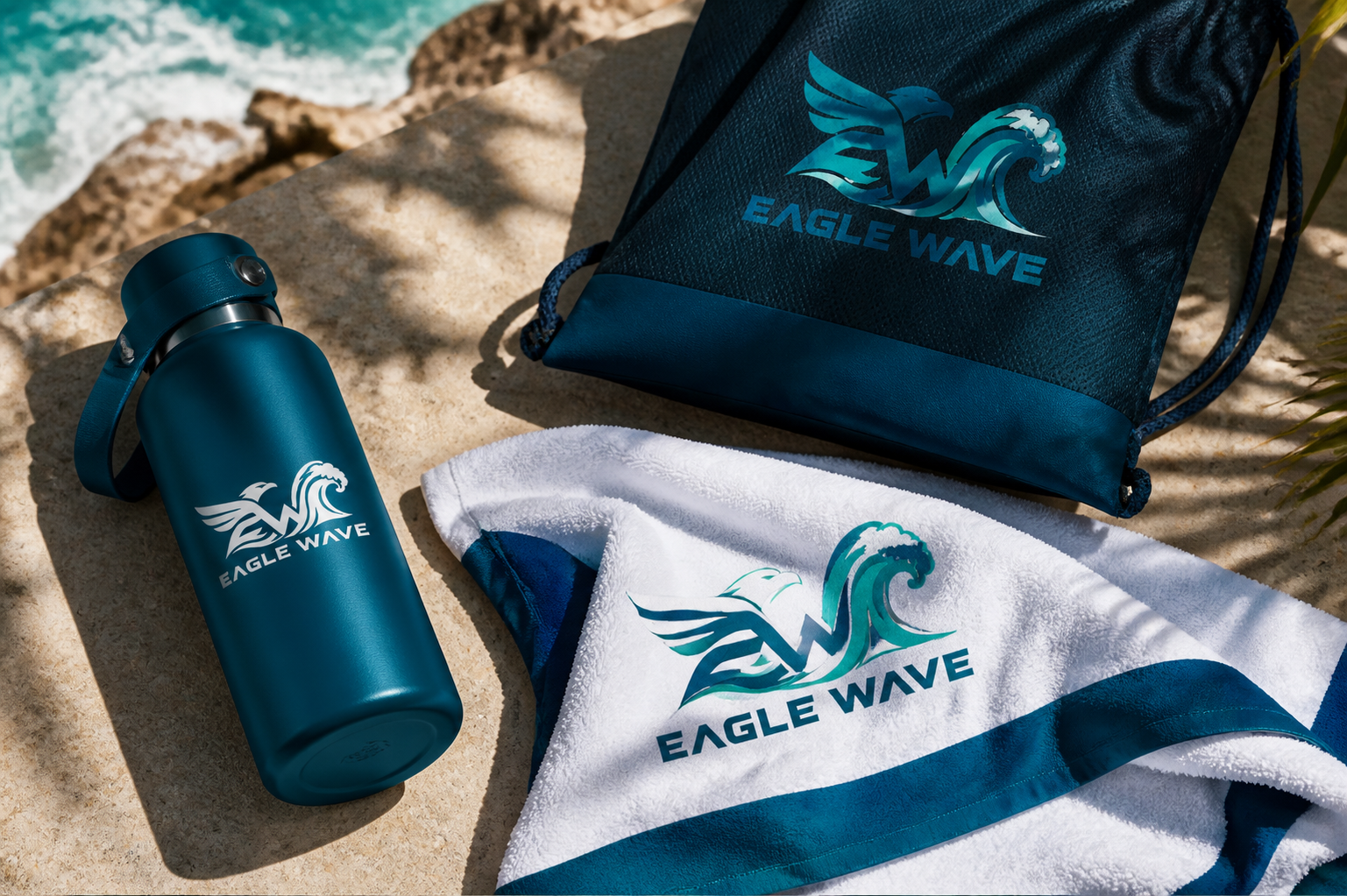 Eagle Wave Logo Design — Everyday merchandise family.