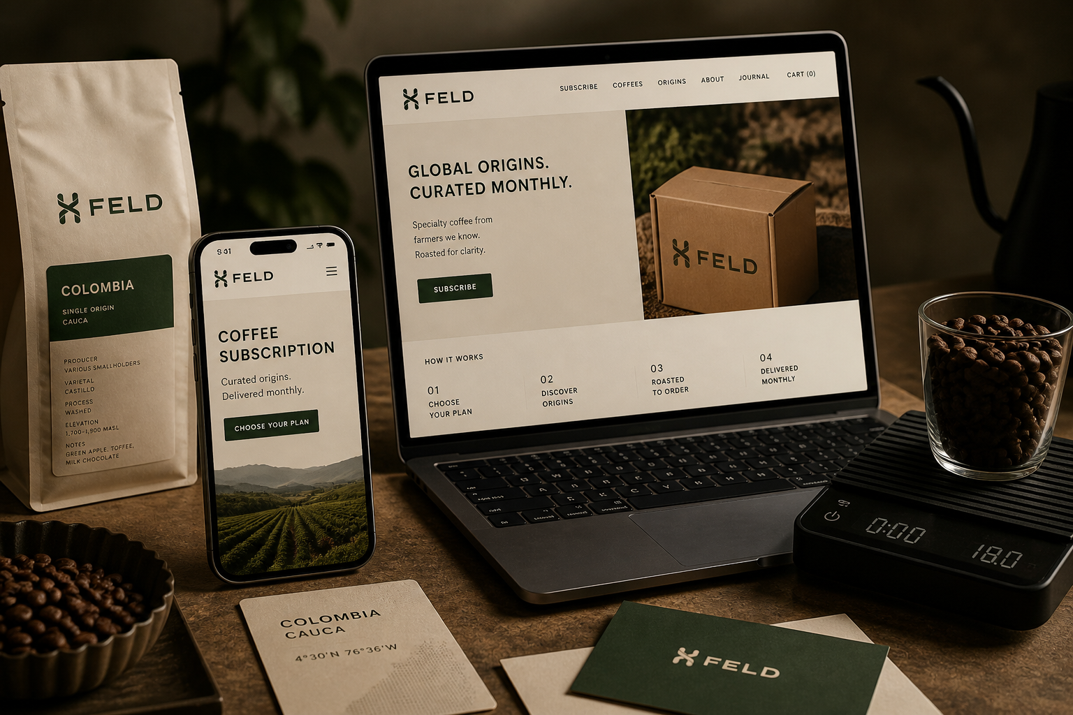 Feld Coffee Range — Coffee subscription experience.