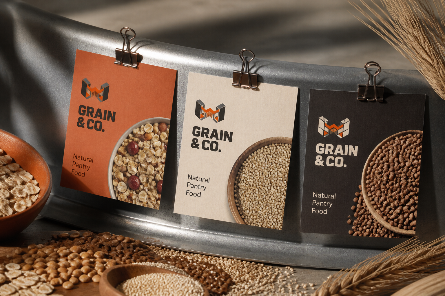 Grain & Co. Product Launch — Social launch-card system.