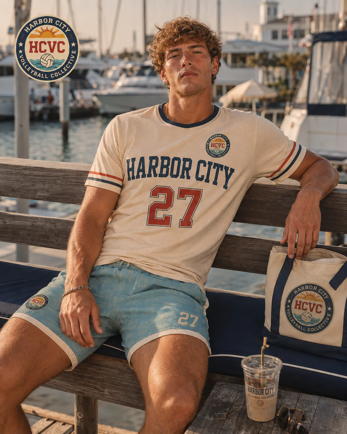 Harbor City Volleyball Collective — Marina bench