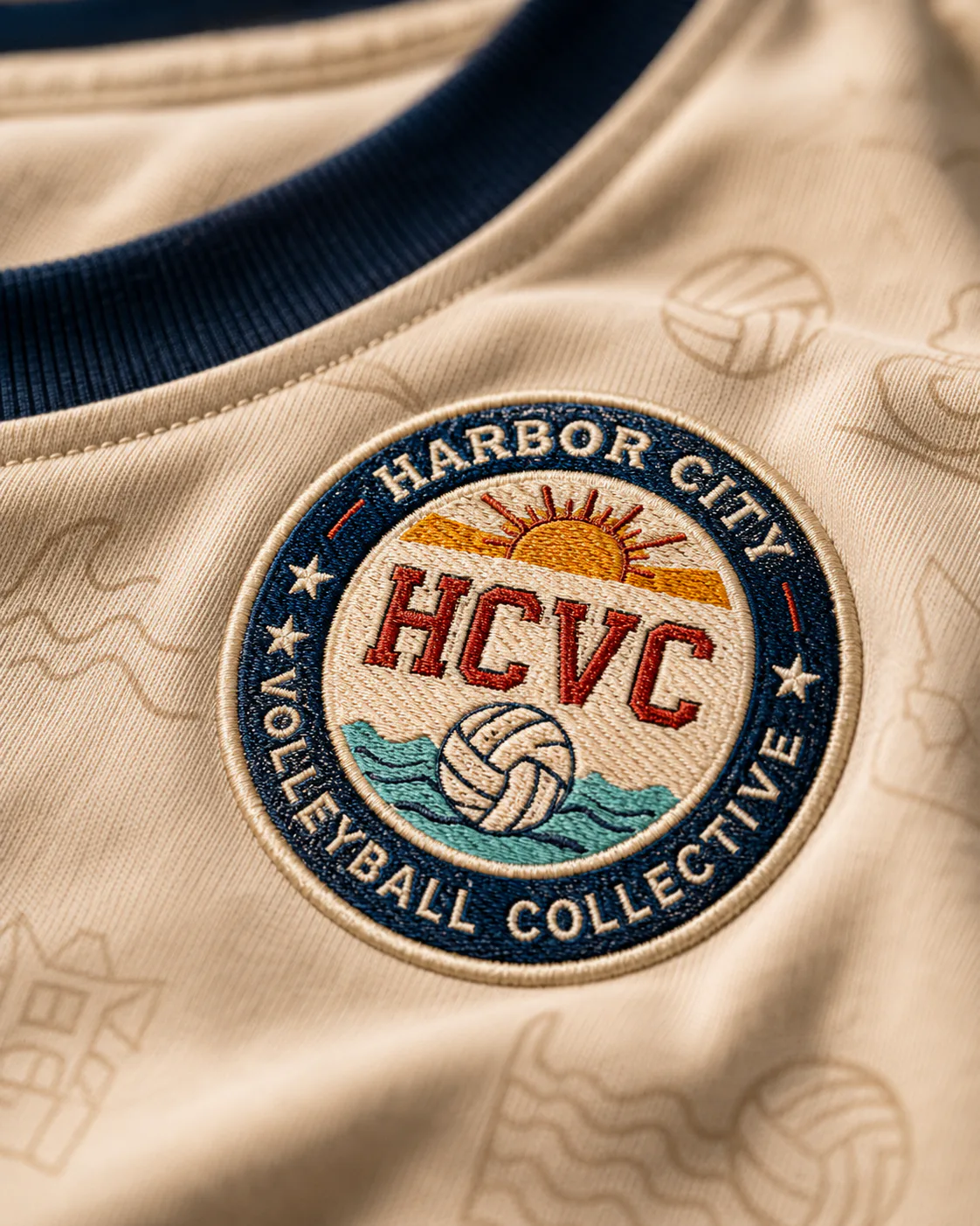 Harbor City Volleyball Collective — Embroidered badge macro