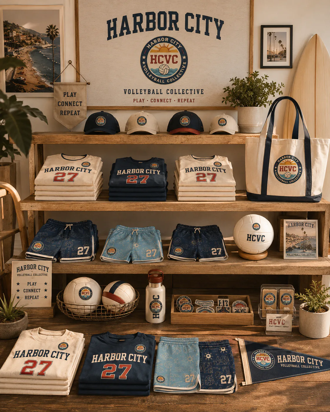 Harbor City Volleyball Collective — Merchandise display
