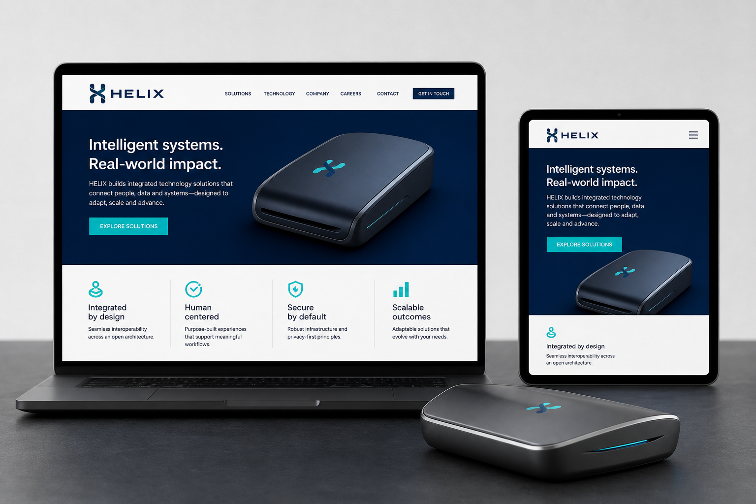 Helix MedTech System — Responsive product website.
