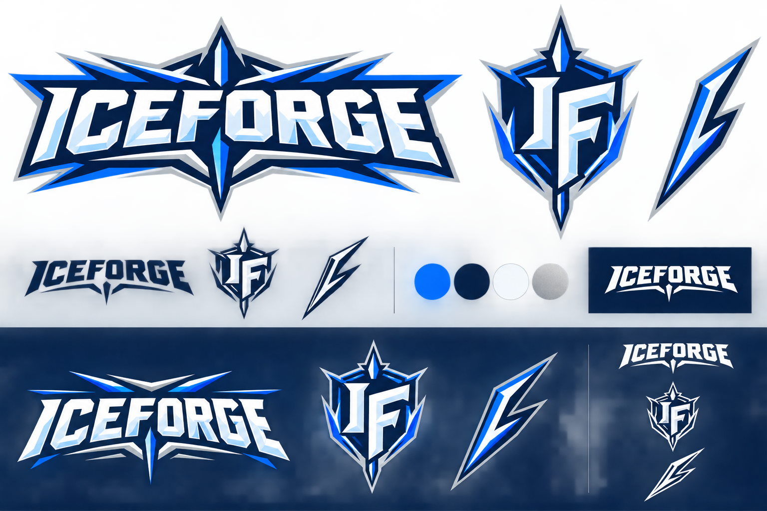 Iceforge Hockey Identity master logo and icon system