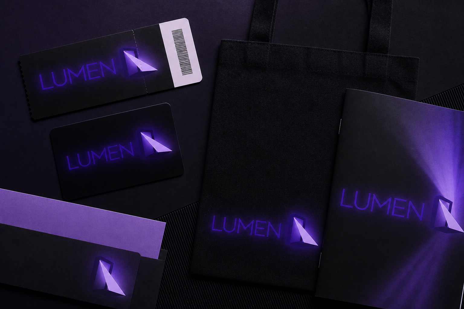 Lumen Museum Season — Admission ticket, member card, programme and tote suite.