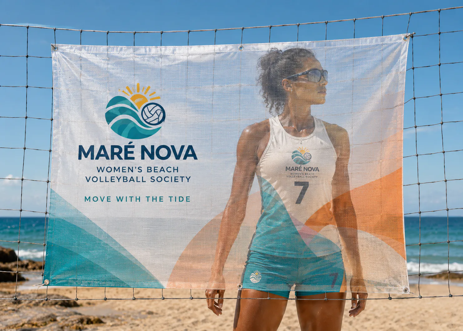 Maré Nova Women’s Beach Volleyball Society — Transparent wave banner