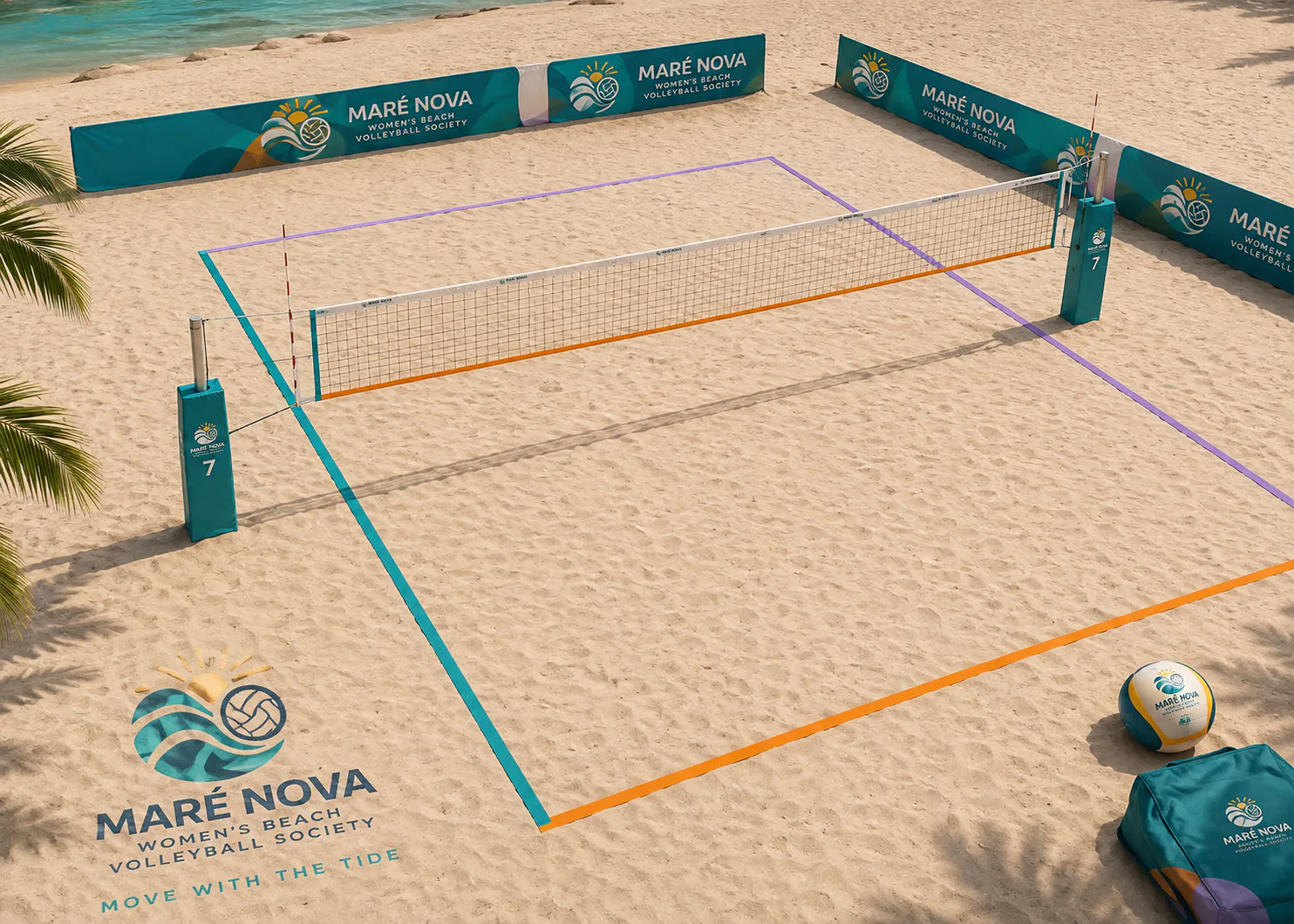 Maré Nova Women’s Beach Volleyball Society — Coloured boundary court