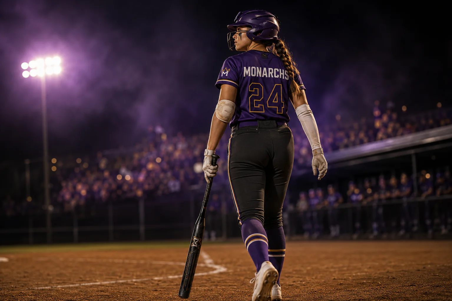 Midwest Monarchs Fastpitch — Visor and helmet embroidery