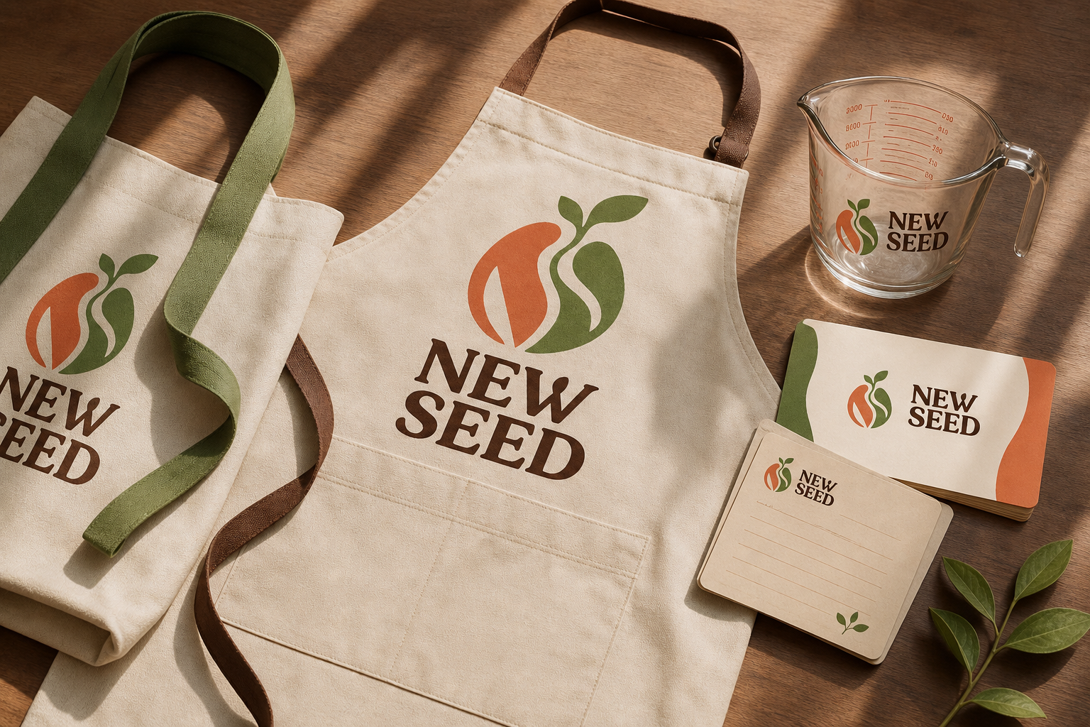 New Seed Food System — Apron, tote, measuring cup and recipe-card kit.