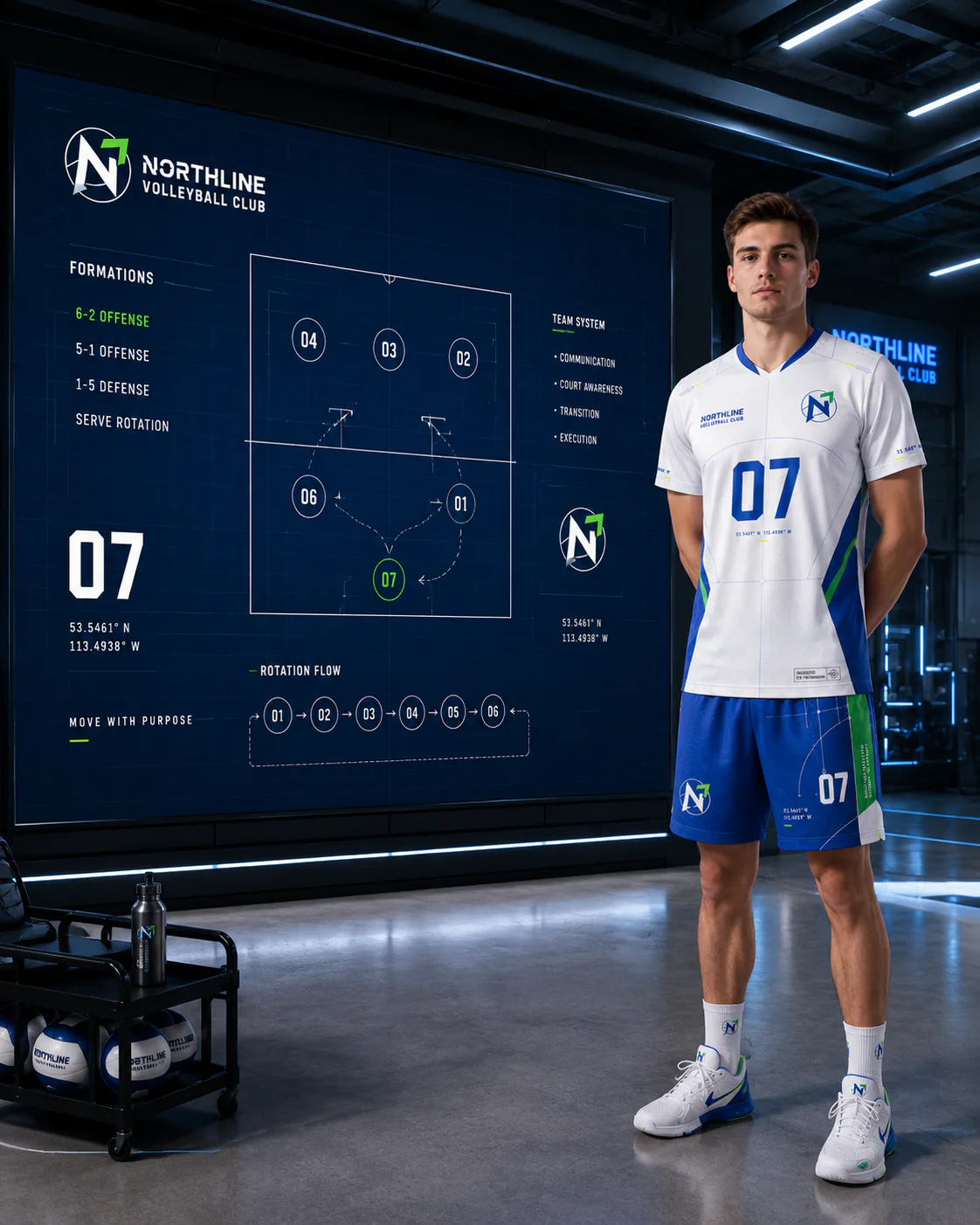 Northline Volleyball Club — Field Coordinates — Digital training wall