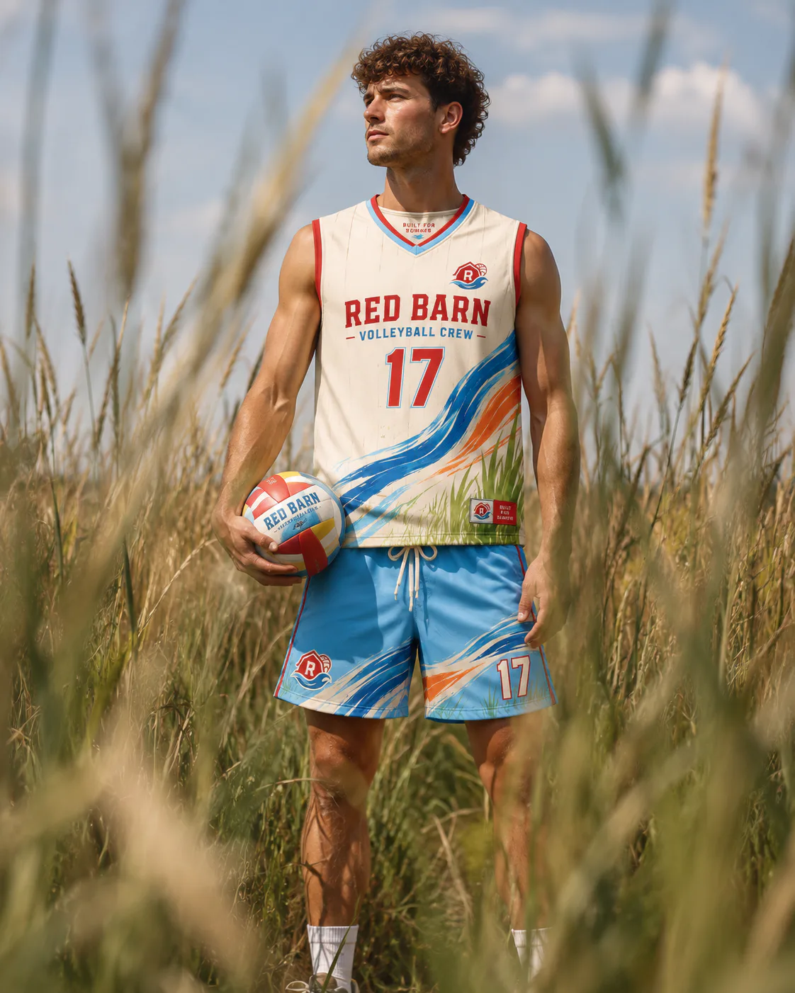 Red Barn Volleyball Crew — Barnwave Collection — Tall-grass portrait