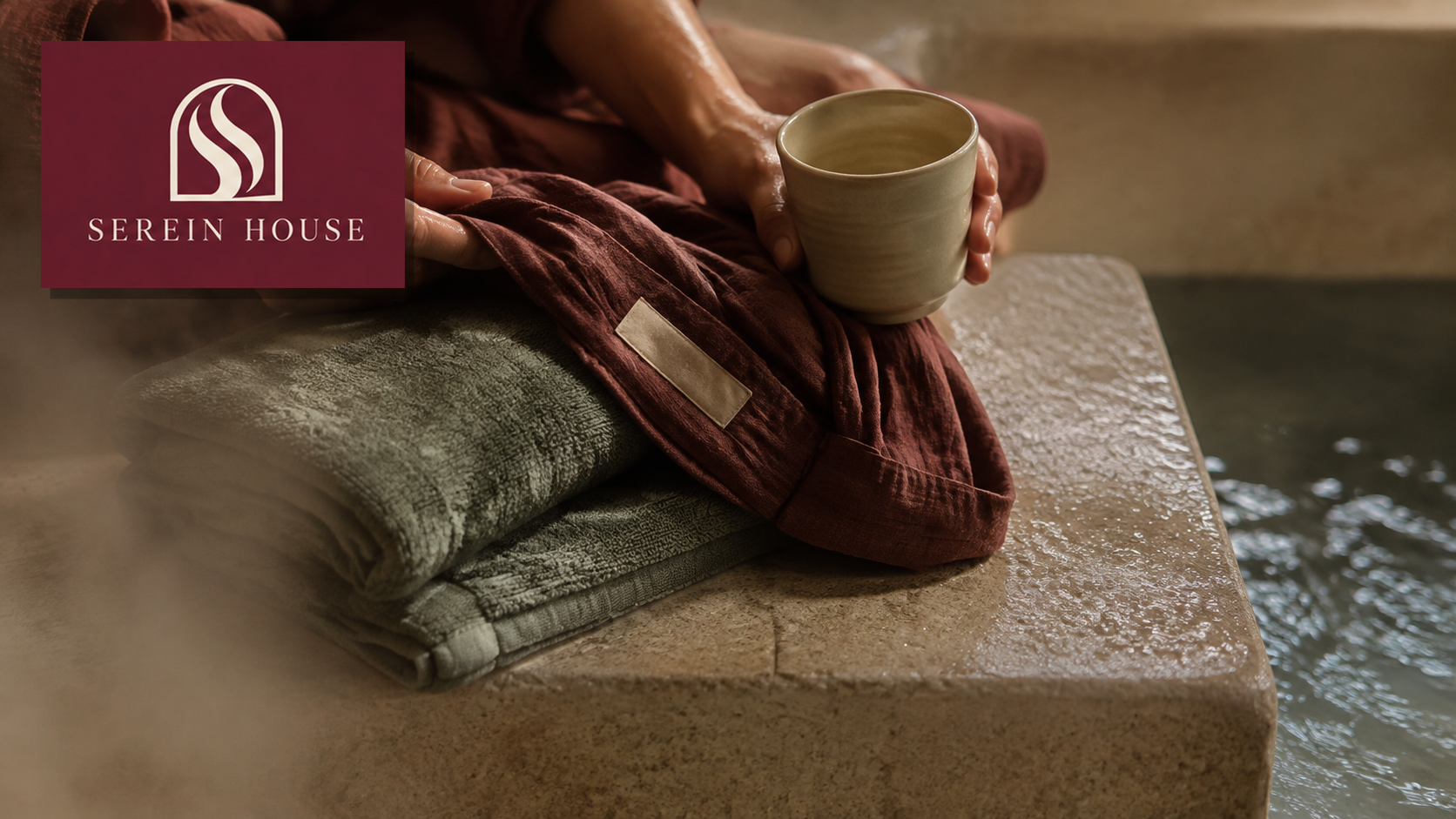 Serein House Cultural Bathhouse — Guest textile and serviceware material system.