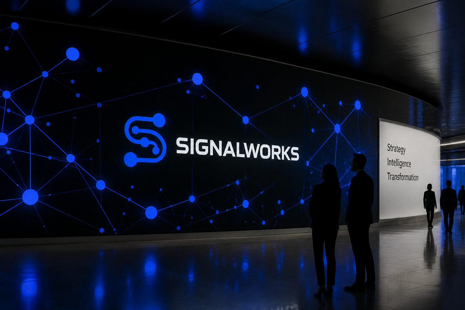 Signalworks Brand System — Immersive LED data installation.