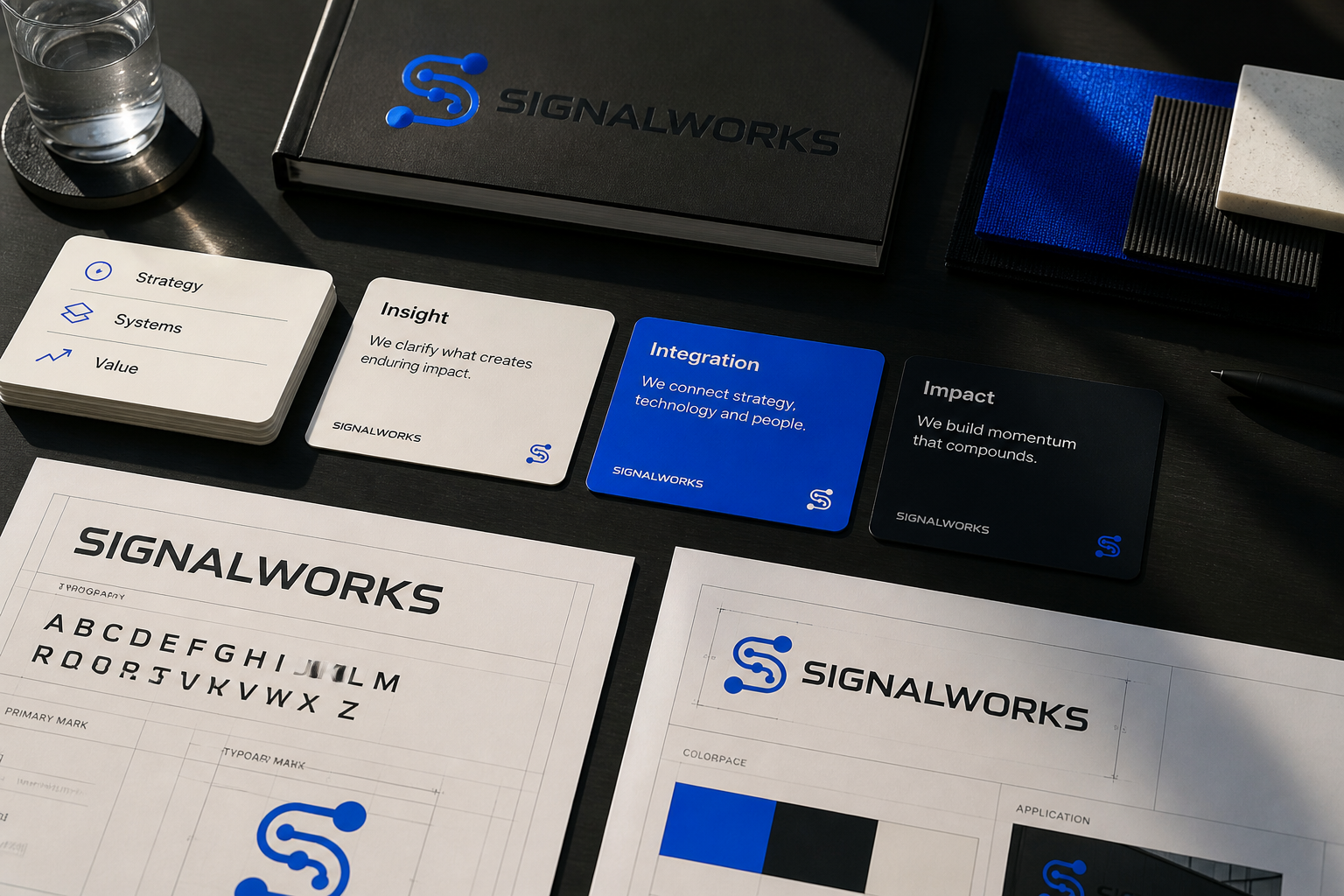 Signalworks Brand System — Aerial brand-workshop toolkit.