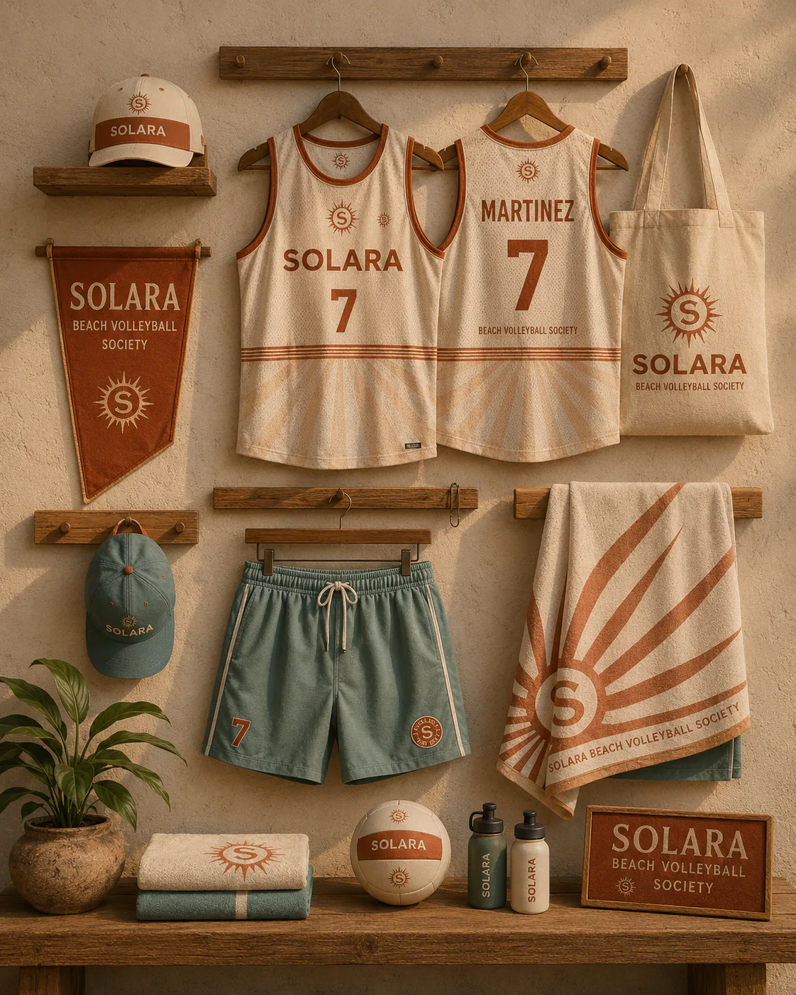 Solara Beach Volleyball Society — Beach-club merchandise and night-court finale
