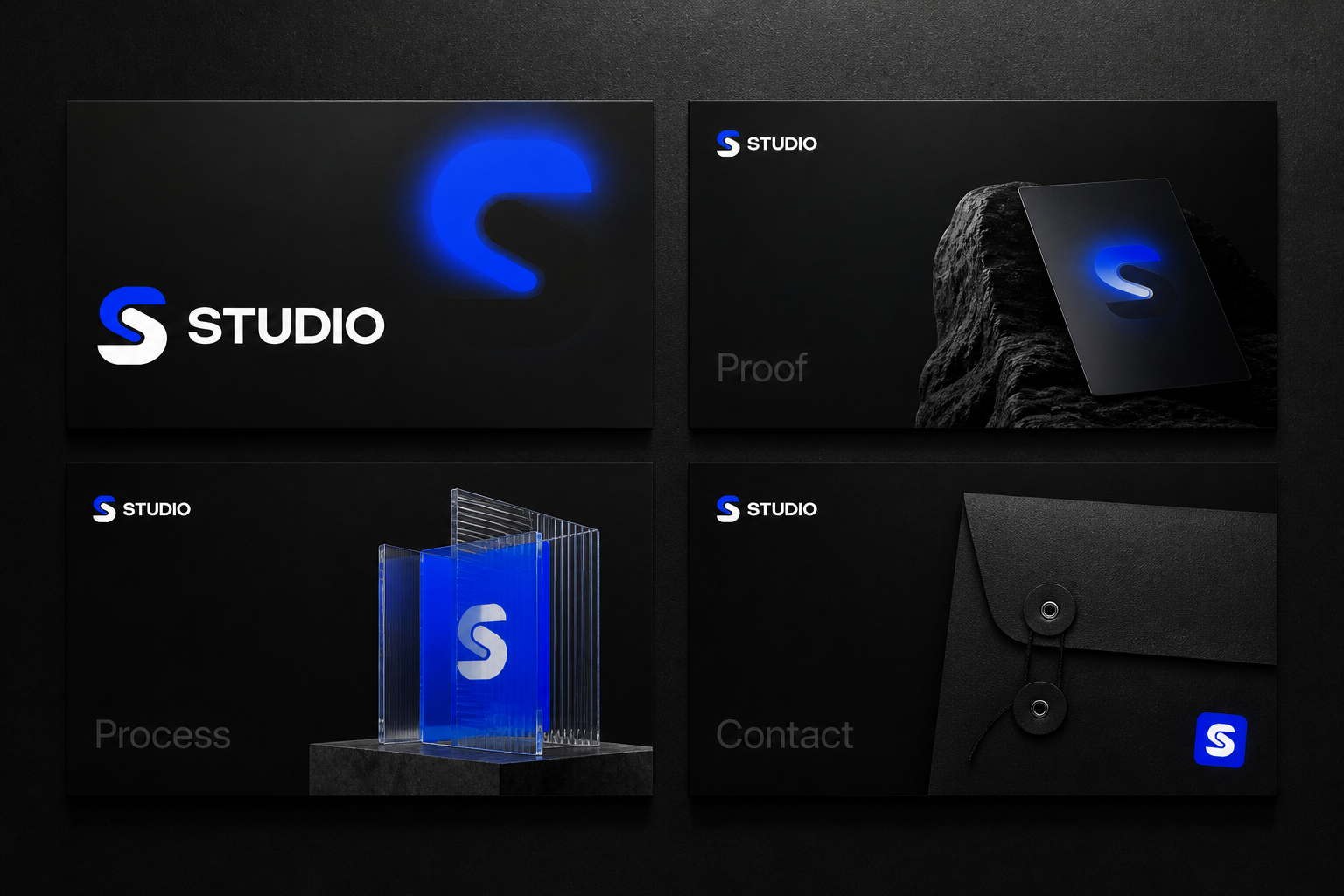 Studio B2B Sales Kit — Modular credentials-deck slide family.