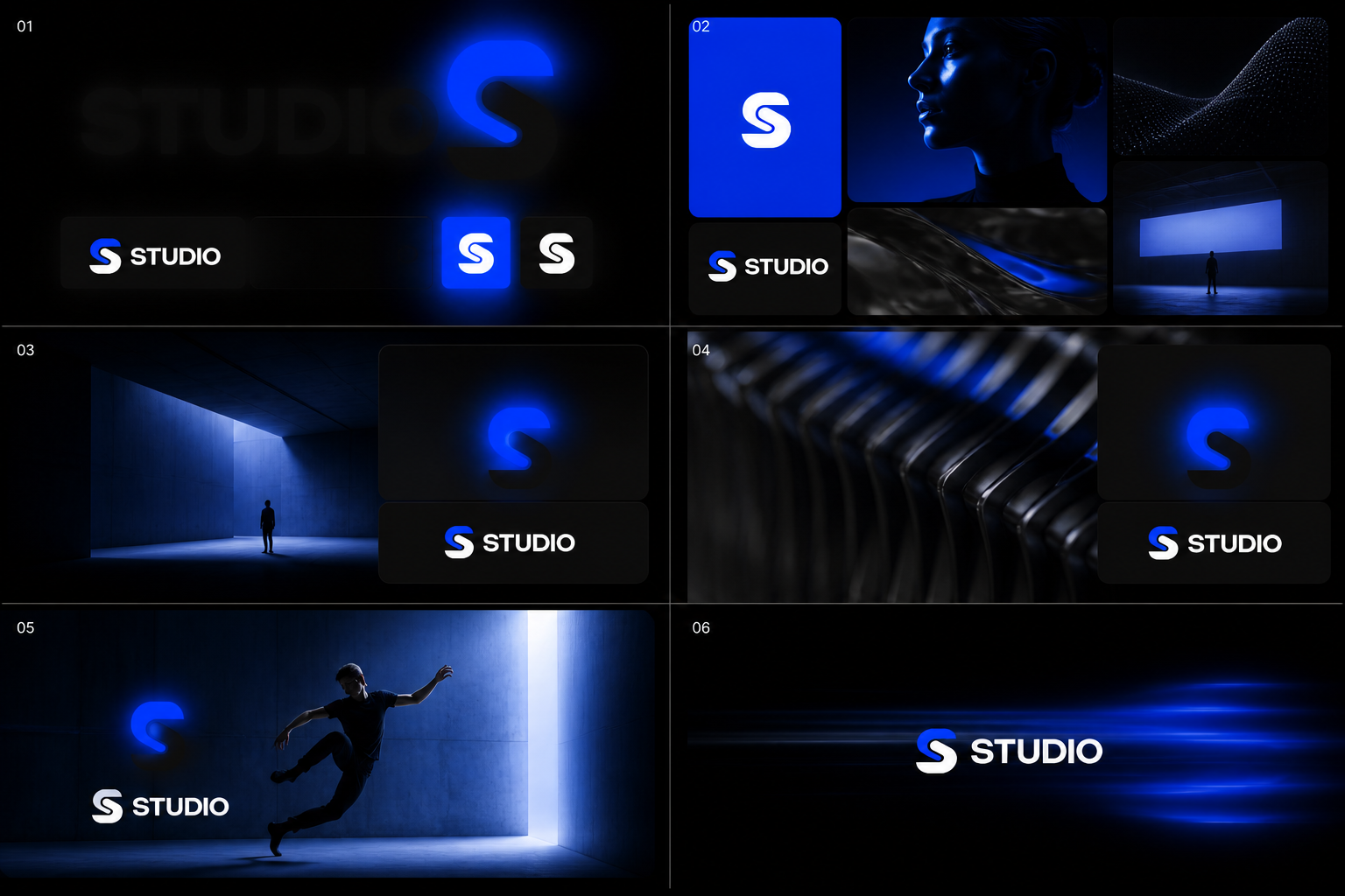 Studio B2B Sales Kit — Six-frame showreel title sequence.
