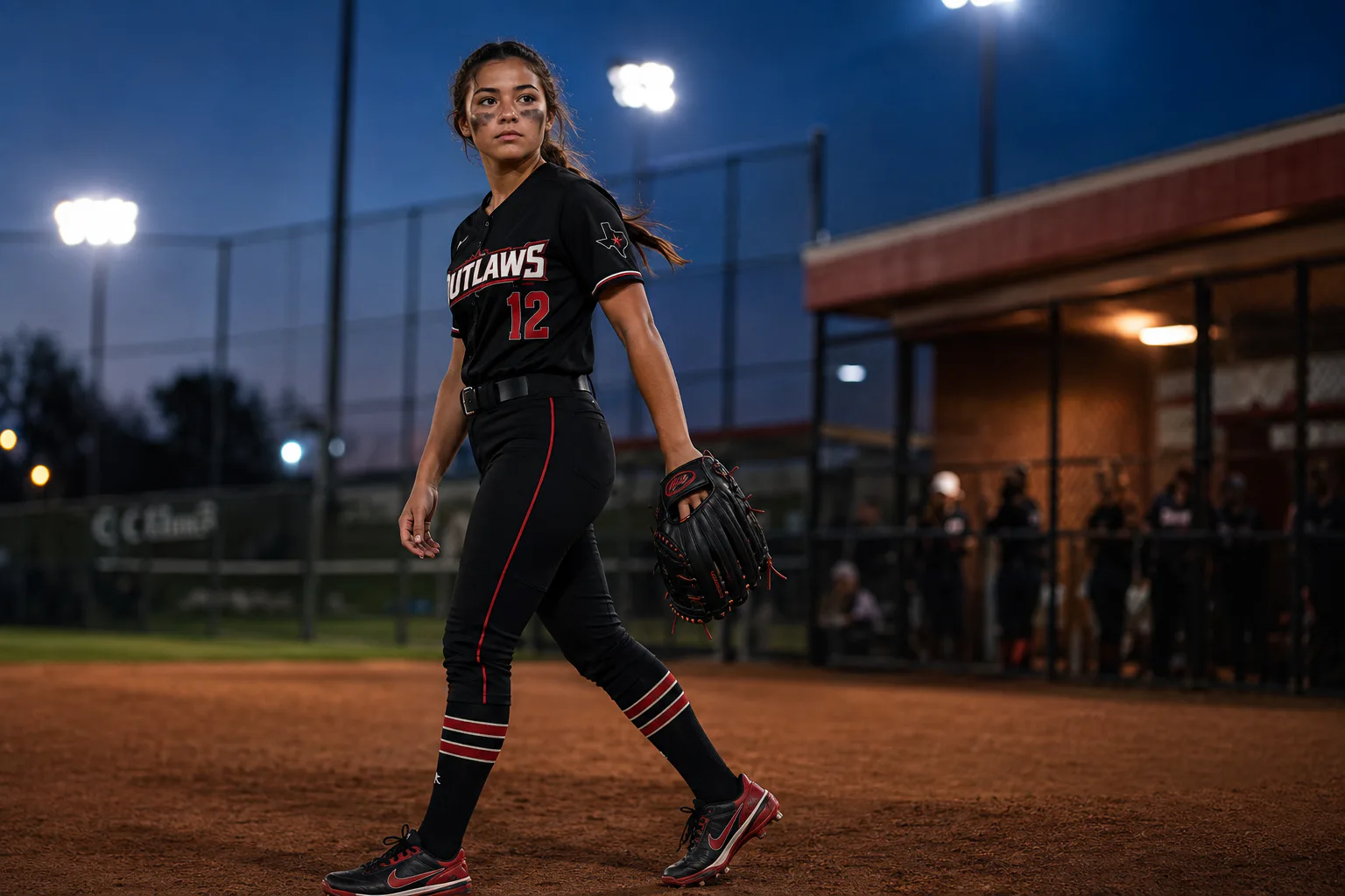 Texas Outlaws Baseball & Softball — Black away uniform