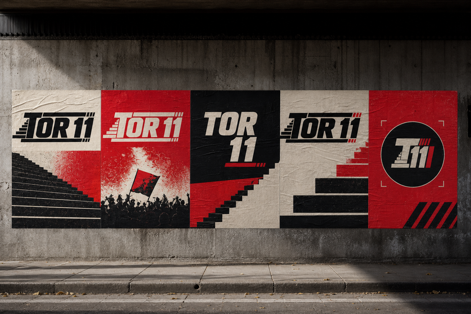 Tor 11 Fan Culture — Raw street-poster family using terrace geometry.