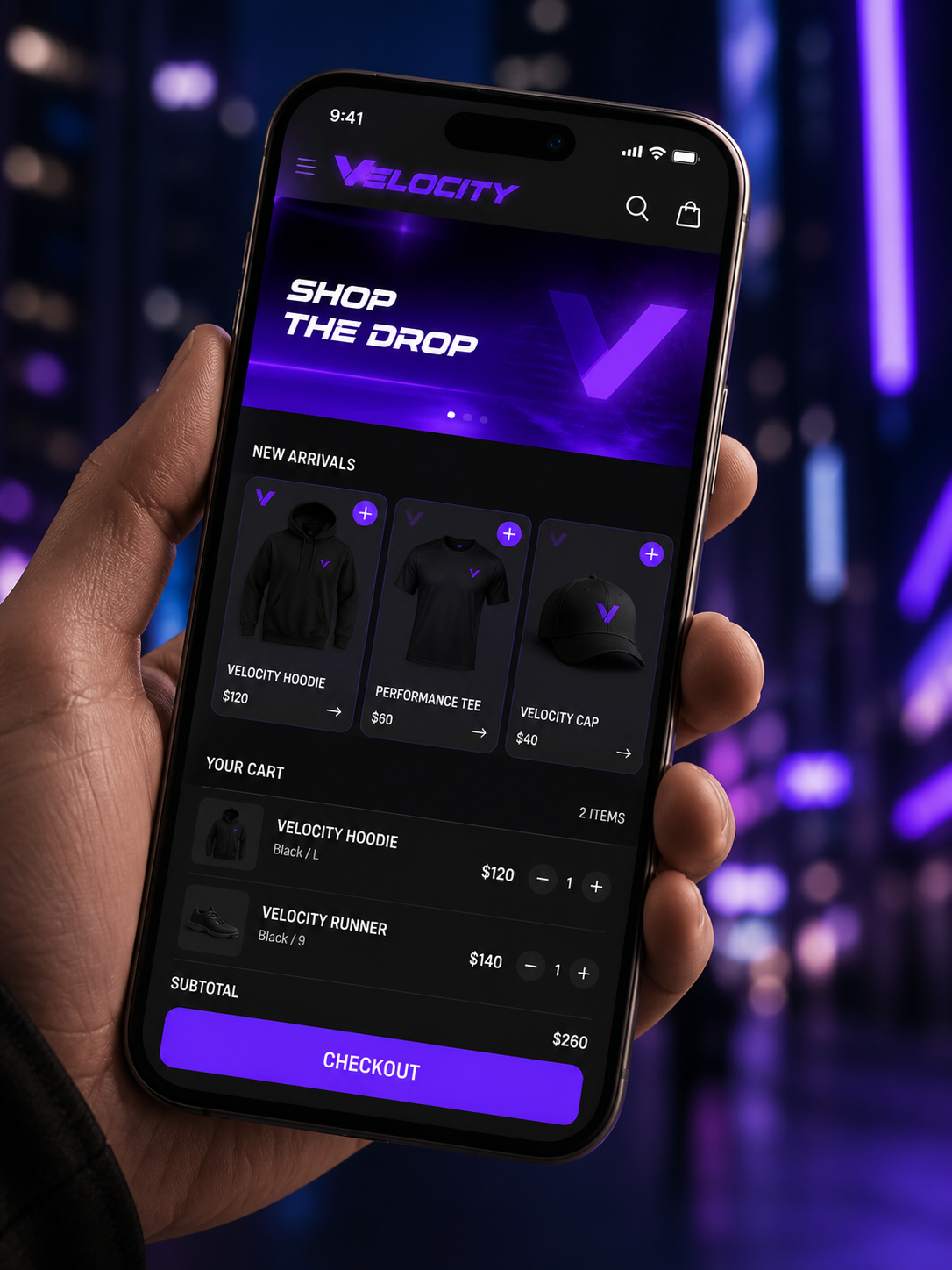 Velocity Commerce Campaign — Mobile shopping experience in an international urban context.