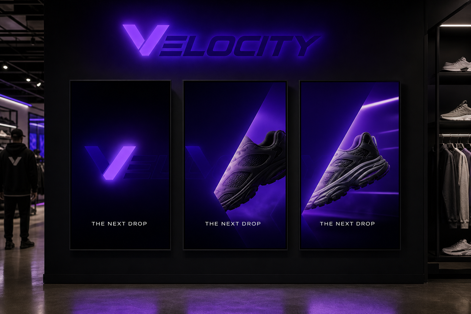 Velocity Commerce Campaign — Synchronized retail motion-wall application.