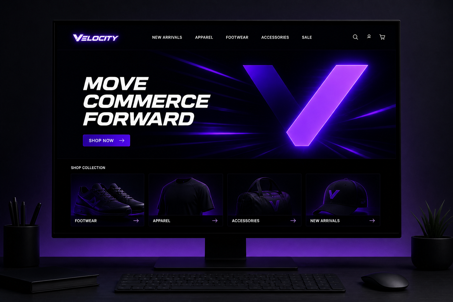 Velocity Commerce Campaign — Responsive desktop commerce experience.